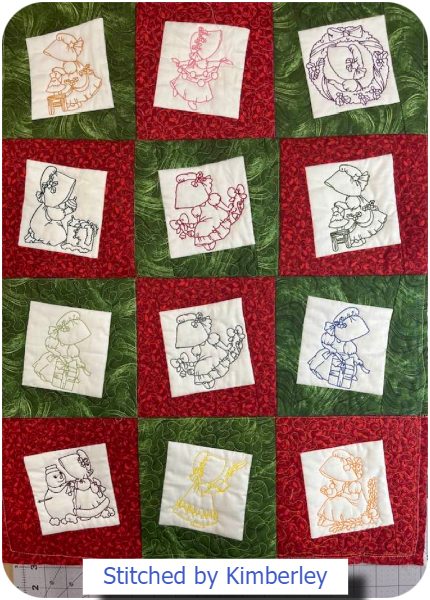 Christmas Sunbonnet Quilt by Kimberly
