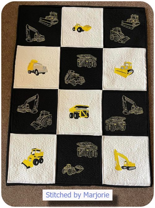 Construction Quilt by Marjorie