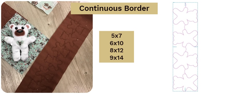 Continuous Border Teddy Quilting Design