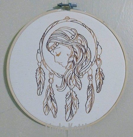 Framed Dreamer stitched by Linda