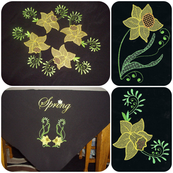 Daffodil Embroidery Design by Kreative Kiwi - 600
