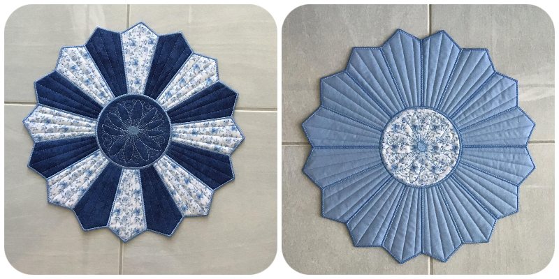 Darina's Blue and White reversable Double Dresden Placemat