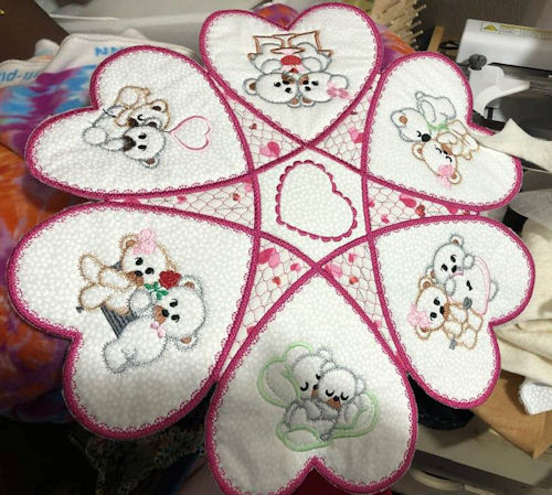Bears In Love Machine Embroidery Design