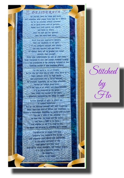 Desiderata stitched by Flo