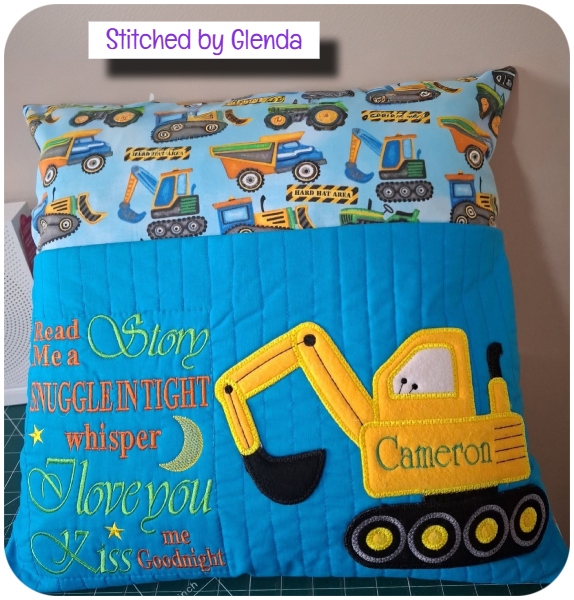 Digger Reading Pillow by Glenda