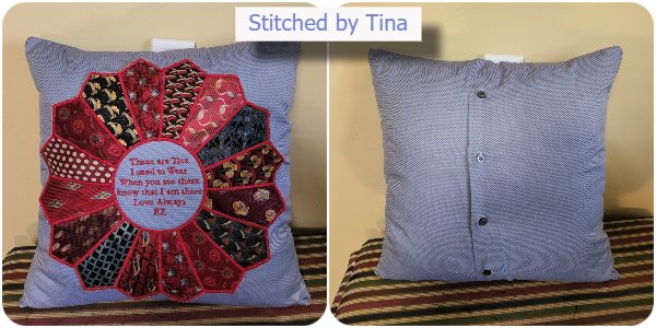 Double Dresden memory pillow with Ties by Tina 1