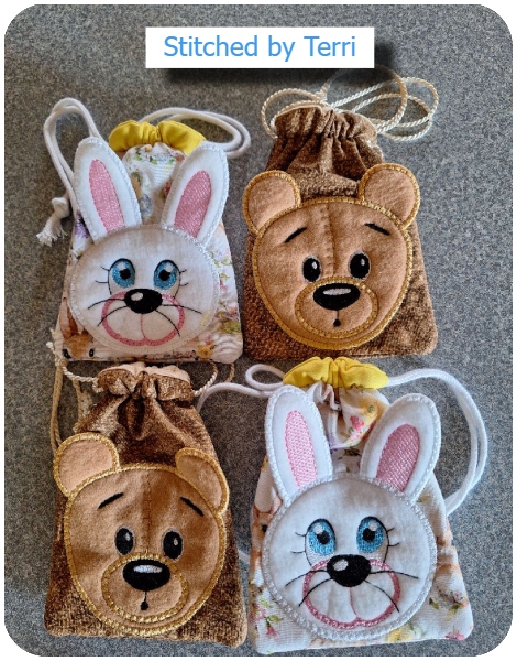 Drawstring bags by Terri