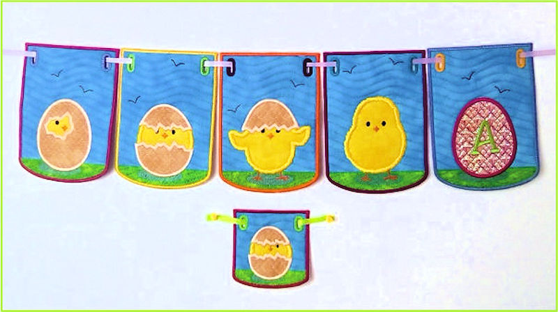 Easter Chick Bunting In the hoop - 800