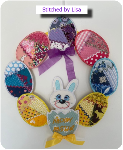 Easter wreath with free designs by Lisa