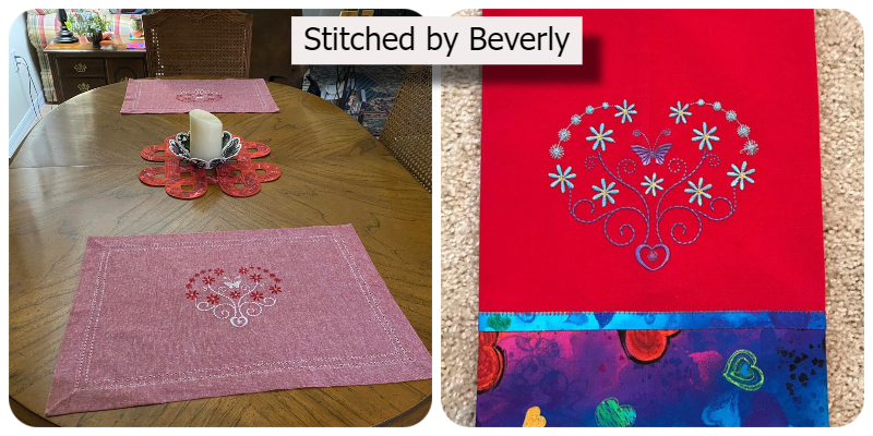 Elegant Heart stitched by Beverly