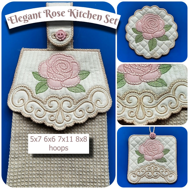 Elegant Rose Kitchen Set by Kreative Kiwi - 650