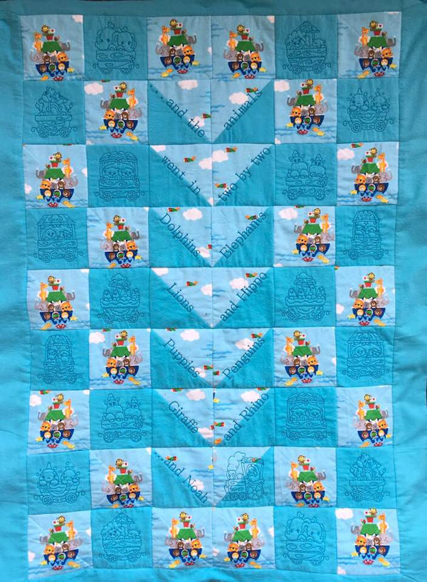 Redwork Noahs Quilt by Faye