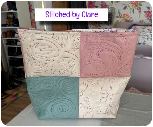 Faux Leather bag with Abstract Quilting designs by Clare