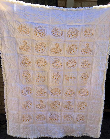 Reverse side of Little Dreamer Raggy Quilt