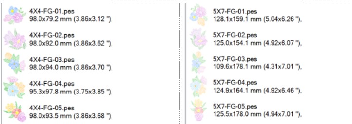 Finished size - Free Delicate Flowers