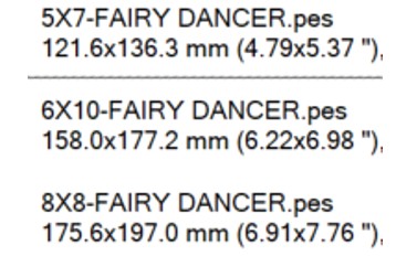 Finished size Free Fairy Dancer Embroidery design