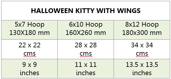 Finished size Halloween Kitty