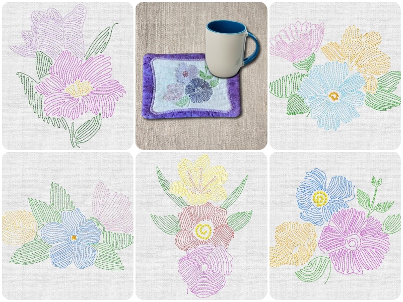 Five free delicate flower designs by Kreative Kiwi - 800