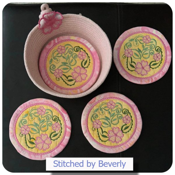 Floral Bowl coasters by Beverly 1