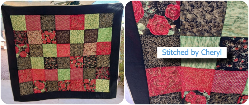 Floral Redwork Quilt by Cheryl 2