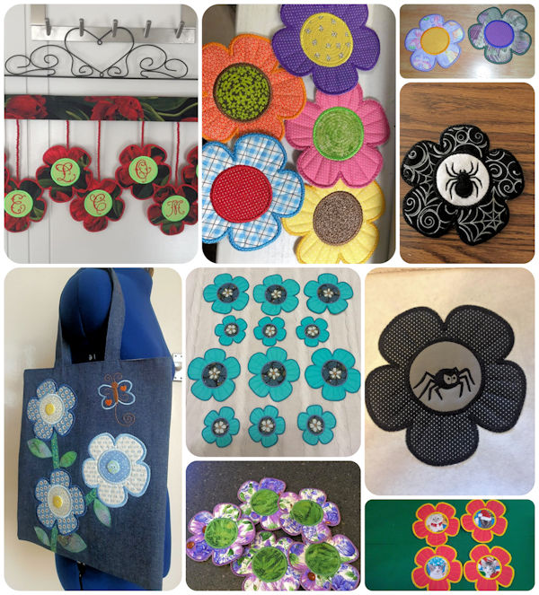 Free In the hoop Flower Coaster Samples