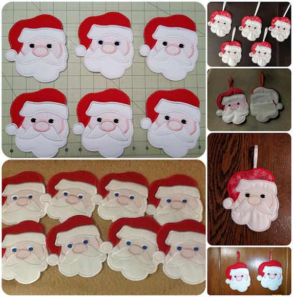 Free In the hoop Santa Coaster Samples