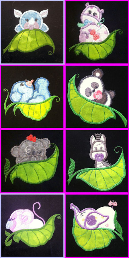 Free Applique Pea Pod Animal Designs