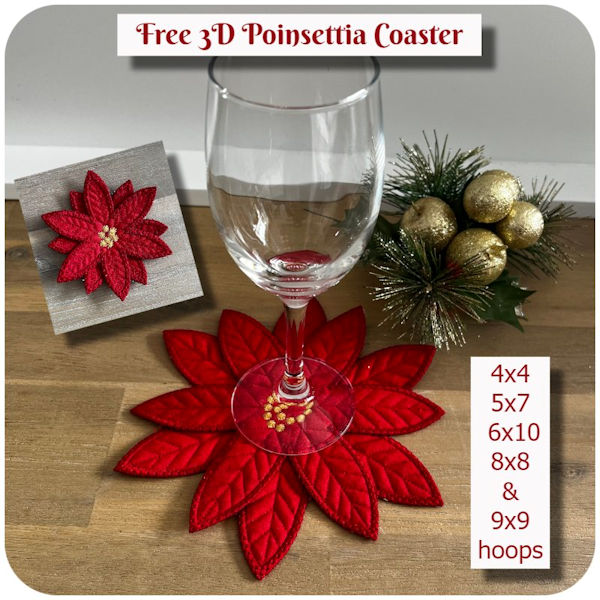 Free 3d Poinsettia Coaster by Kreative Kiwi - 600