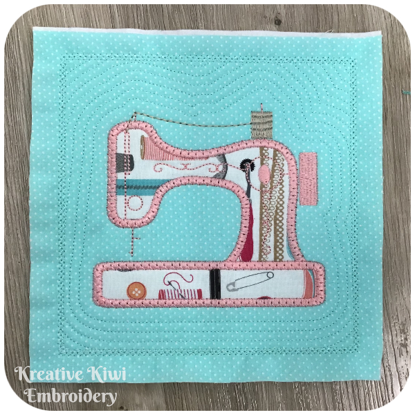 Free Applique Sewing Machine Block