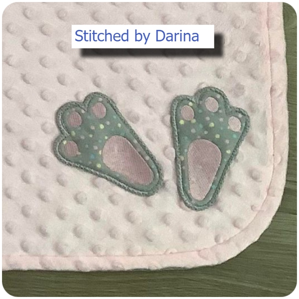 Free Bunny Footprints stitched by Darina