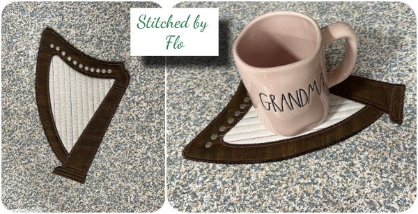 Free Celtic Harp Coaster by Flo