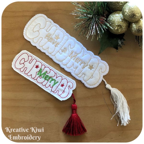 Free In the hoop Christmas Bookmark - 600