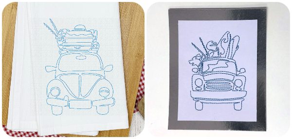 Free Going Camping Tea Towel and Embroidered Card by Kreative kiwi