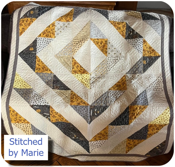 Free Half Square Triangle Quilt by Marie