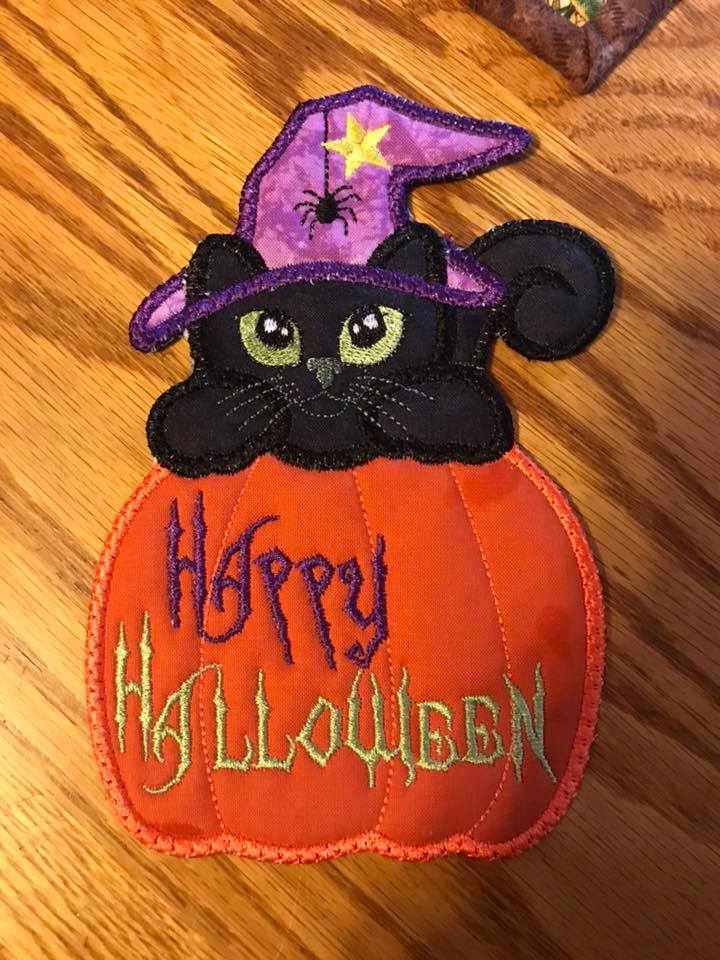 Free Halloween Cat stitched by Gay