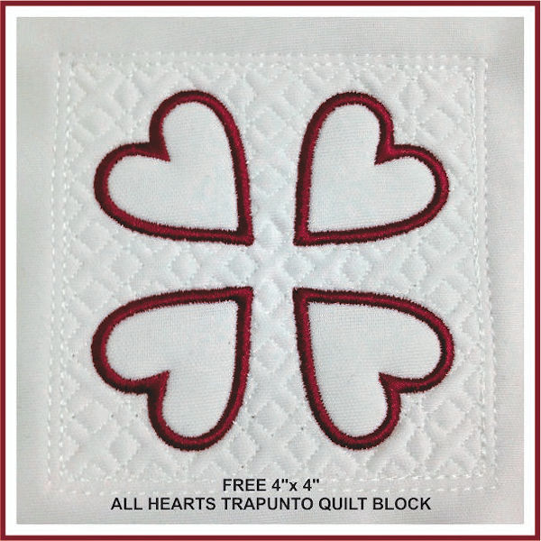 Free Heart Trapunto Block - 6..