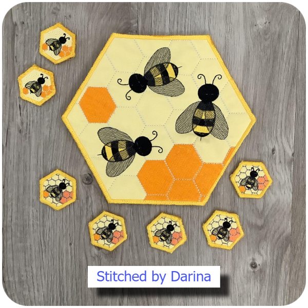Free Honey Bee Coaster by Darina