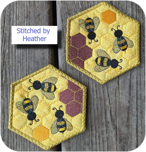 Free Honey Bee Coaster by Heather