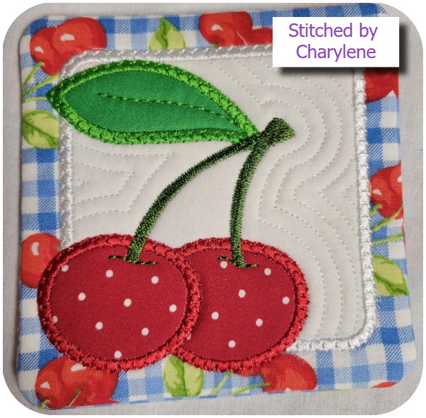 Free In the hoop Cherry Coaster by Charylene