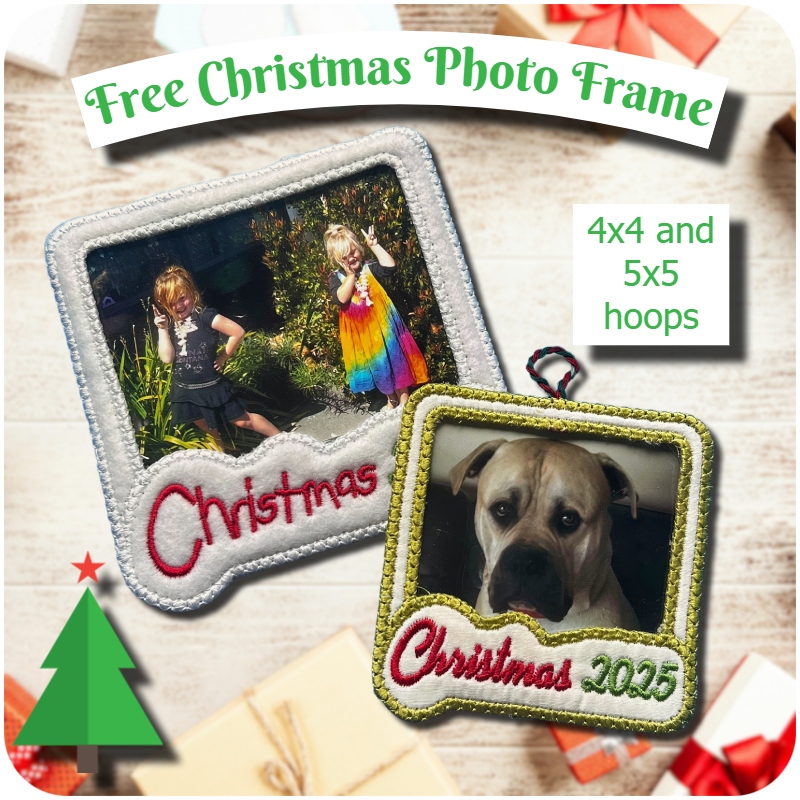 Free In the hoop Christmas Photo Frame - 800