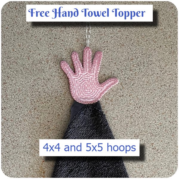 Free In the hoop Hand Towel Topper by Kreative Kiwi - 600