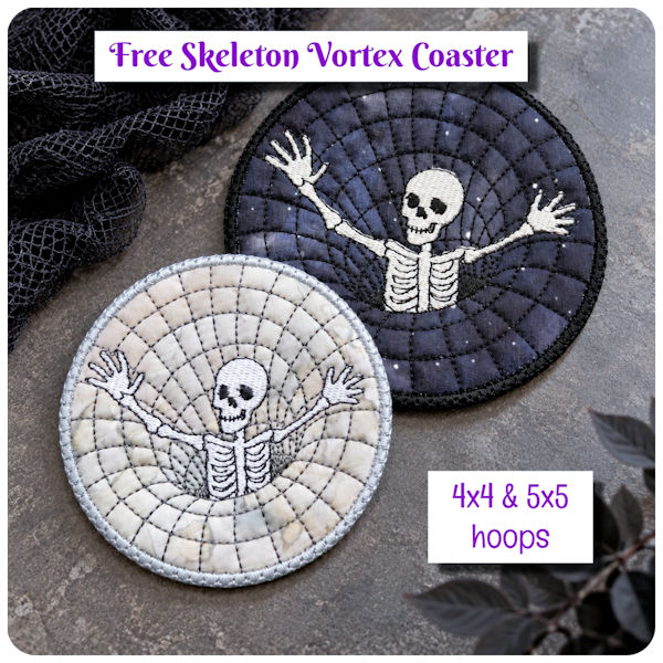 Free In the hoop Skeleton Vortex Coaster - 600