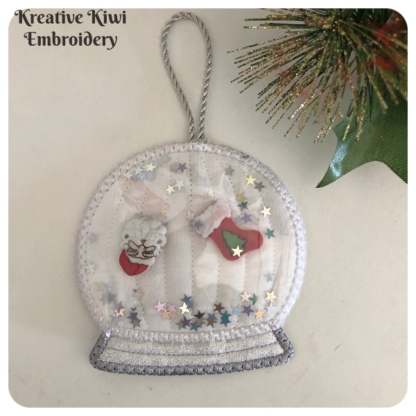 Free In the hoop Snow Globe by Kreative Kiwi