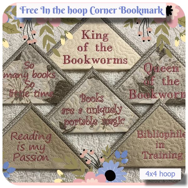 Free In the hoop corner bookmark by Fayes Threads - 600