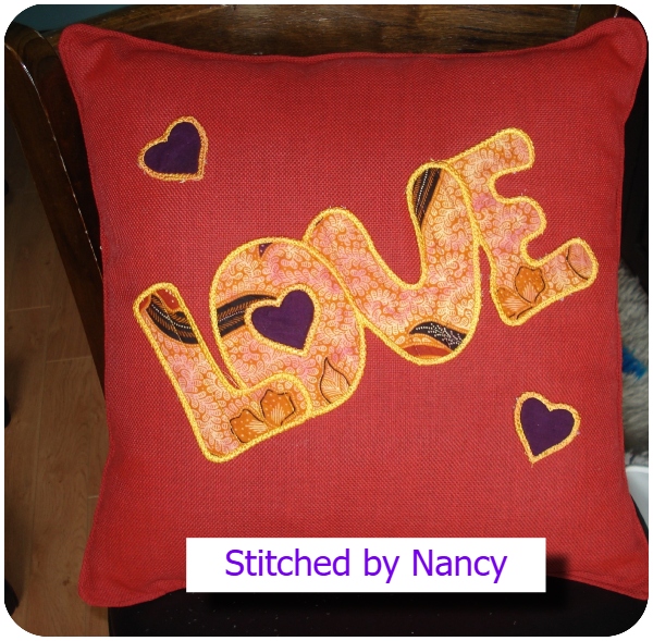 Free LOVE cushion by Nancy