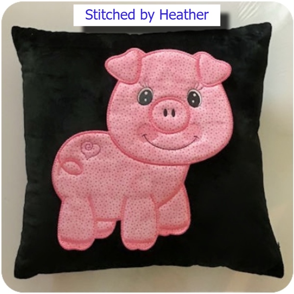 Free Large Applique Pig by Heather