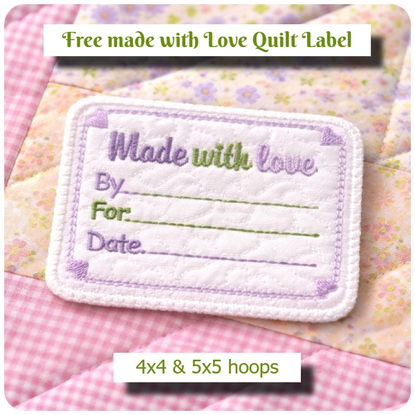 Free Made with Love Quilt Label by Kreative Kiwi - 600