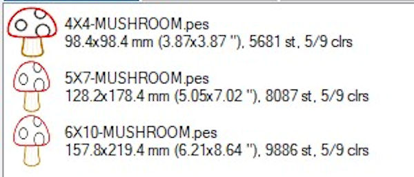 Free Mushroom sizes