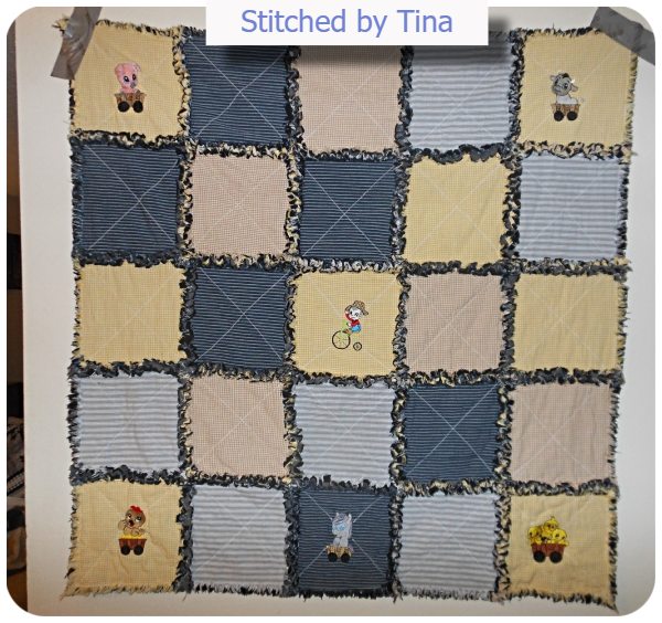 Free Nursery Rhyme Raggy Quilt by Tina