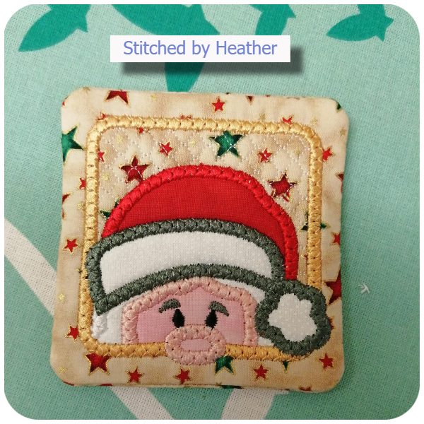 Free Peeking Santa Coaster by Heather